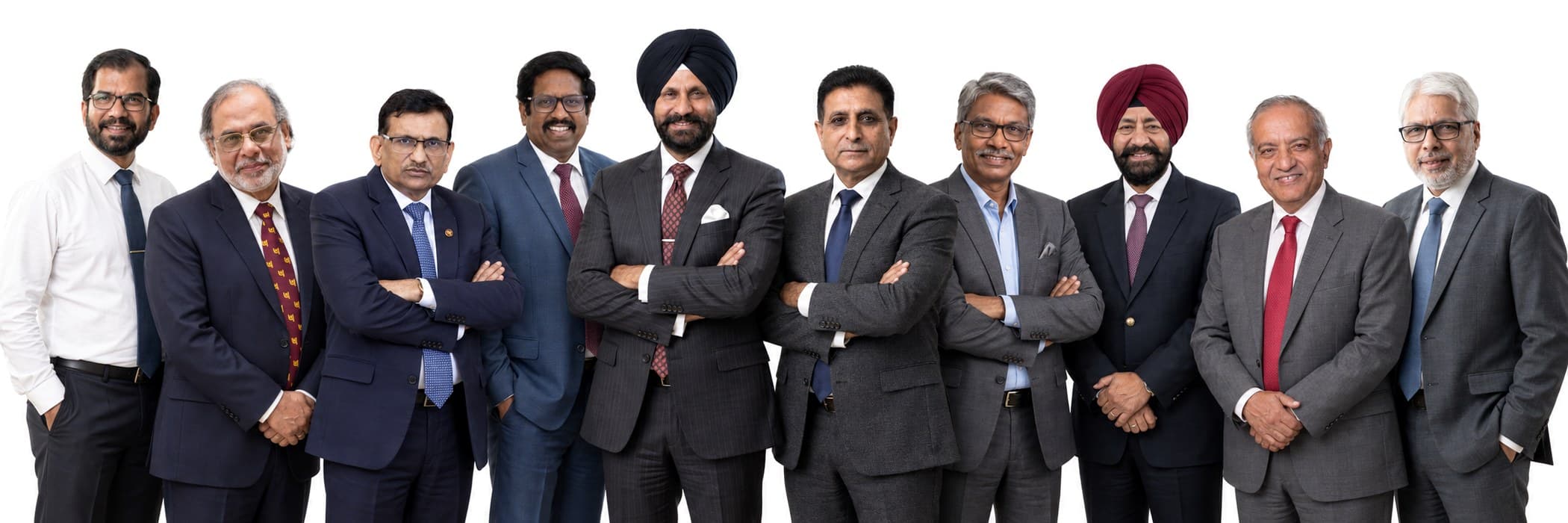 Members of the BankersKlub Mentor and Ambassador Programme photographed together — senior bankers in business dress against a white background.